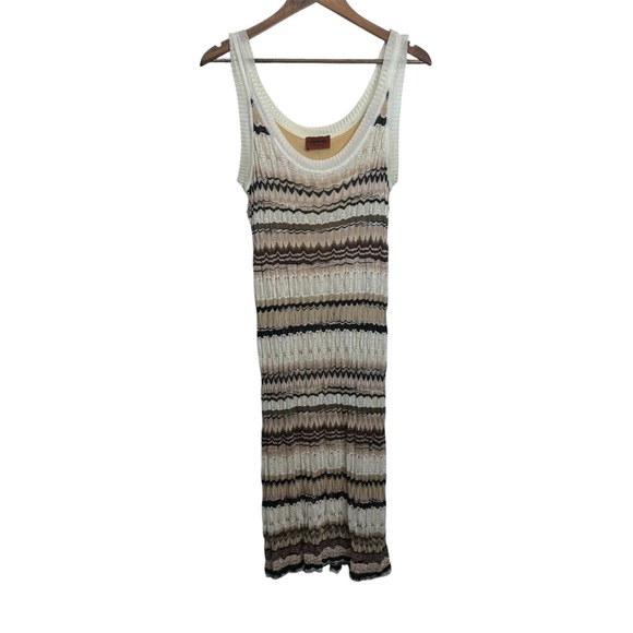 Missoni Beige and Brown Striped Midi Dress - Picture 2 of 14